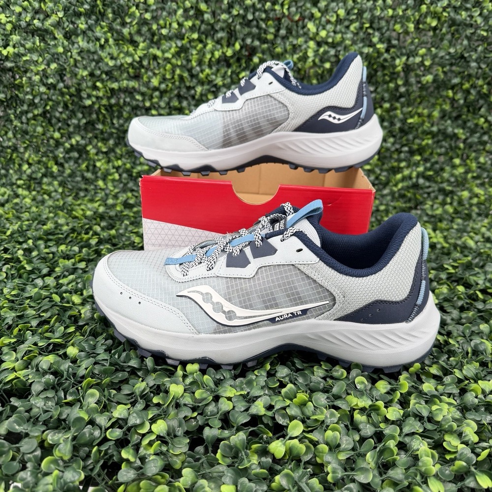 Saucony Aura Trail Sneaker Womens 11 Granite Navy Shoe Turf Hike Run S10863-115
